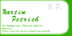 martin petrich business card
